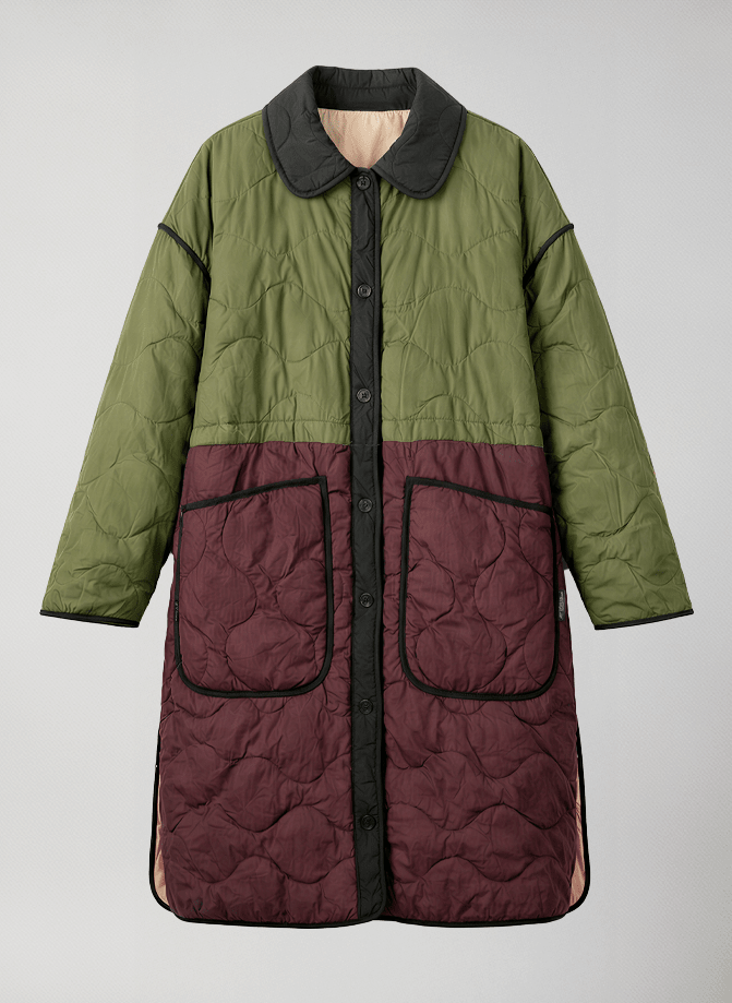 Cappotto Trapuntato Over Fit Anti-Goccia e Reversibile Cashel Long Coat #Green - Green
