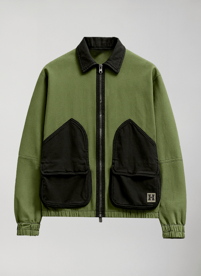 Giacca bomber uomo bicolore in cotone - Ronsell Jacket #Green - Green