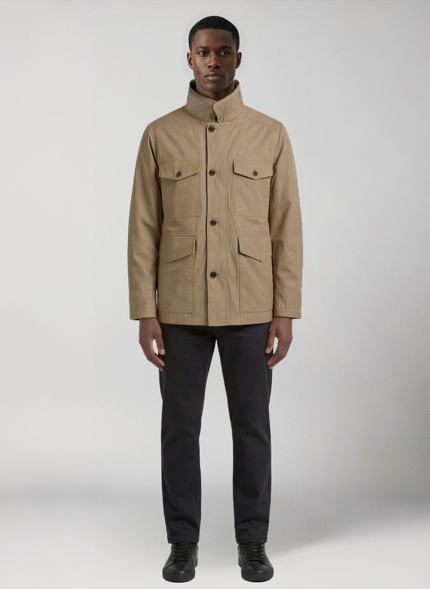 Giacca uomo in cotone oleato Noah Jacket modello fronte 