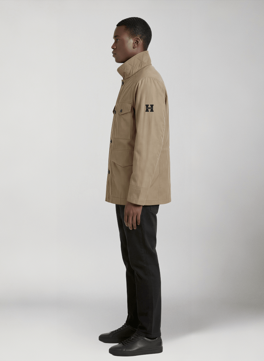 Giacca uomo in cotone oleato Noah Jacket modello lato 