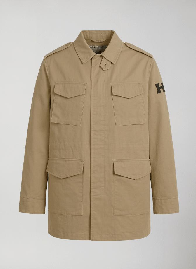 Giacca uomo regular fit in cotone aron field jacket #Beige - Beige