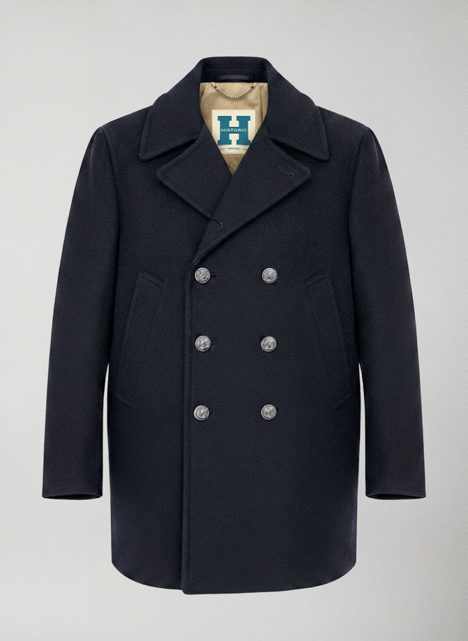 eacoat Jacket Uomo Doppiopetto con Bottoni in Metallo #Dark Blue - Dark Blue