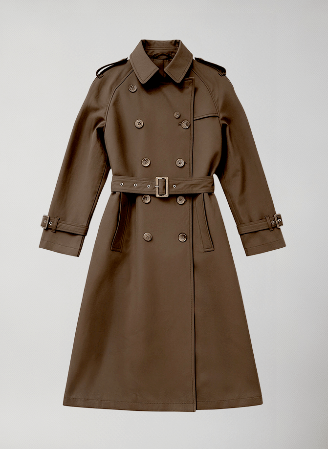Trench Donna Marrone Lungo in Cotone Regular Fit Holmes Trench #Brown - Brown