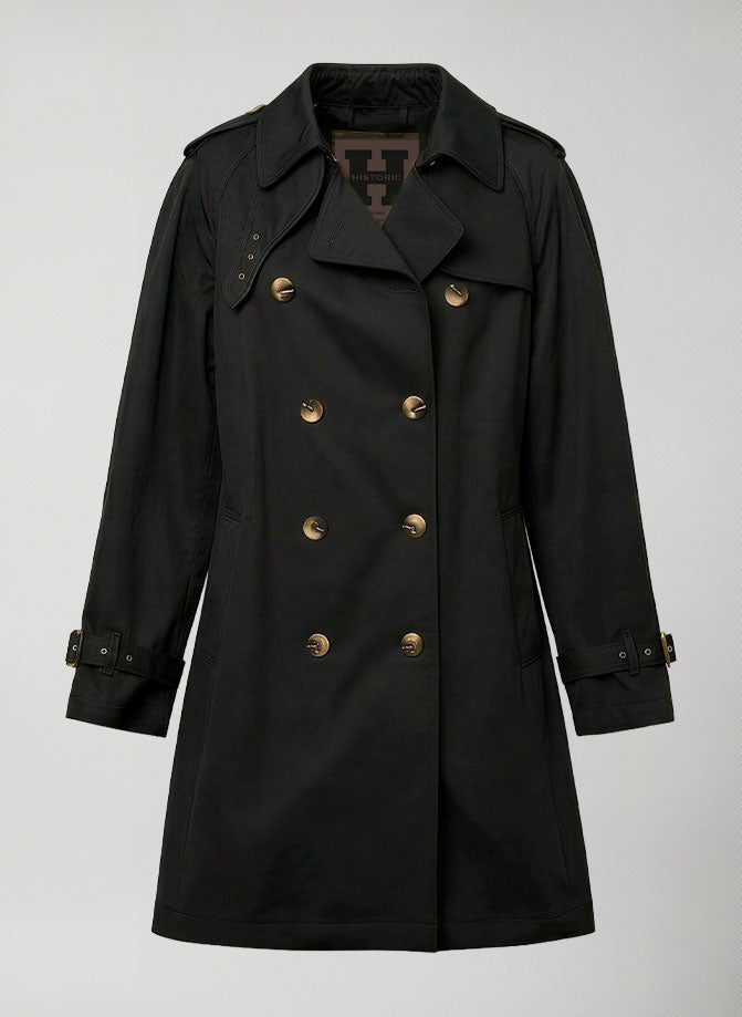 Trench Donna Nero Lungo in Cotone - Hailey Trench #Black - Black