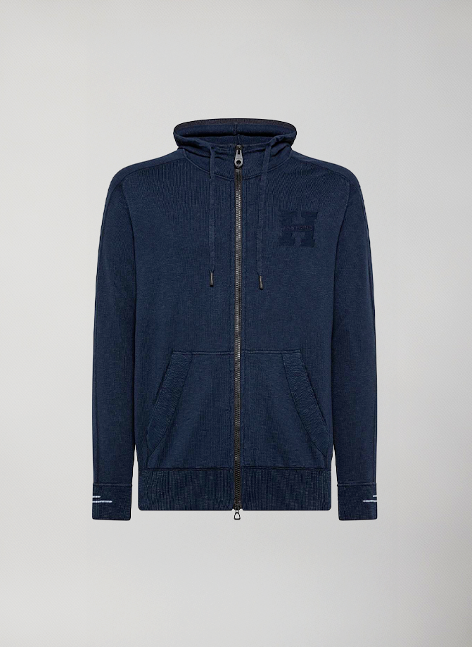 Marine Knitted Sweatshirt #Dark Blue - Dark Blue