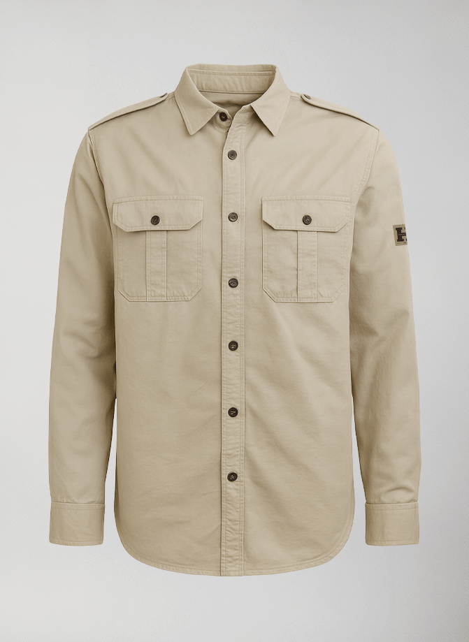 giacca a camicia mezza stagione uomo harnish overshirt #Beige - Beige