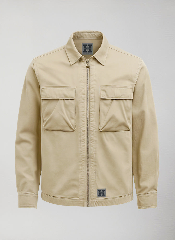 giacca a camicia regular fit uomo steele overshirt #Beige - Beige