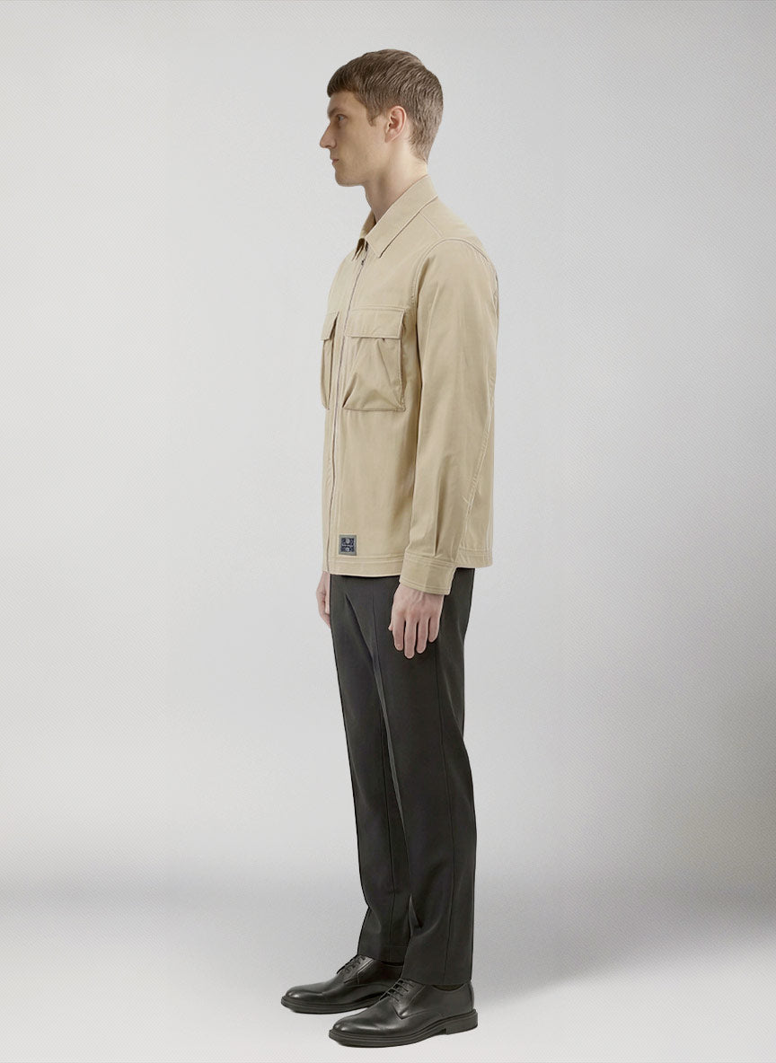 giacca a camicia regular fit uomo steele overshirt modello lato 