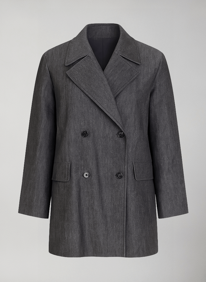 giacca doppiopetto regular fit mezza stagione donna #Grey - Grey