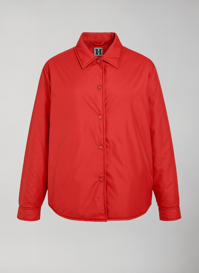 giacca imbottita mezza stagione rossa granada overshirt #Red - Red