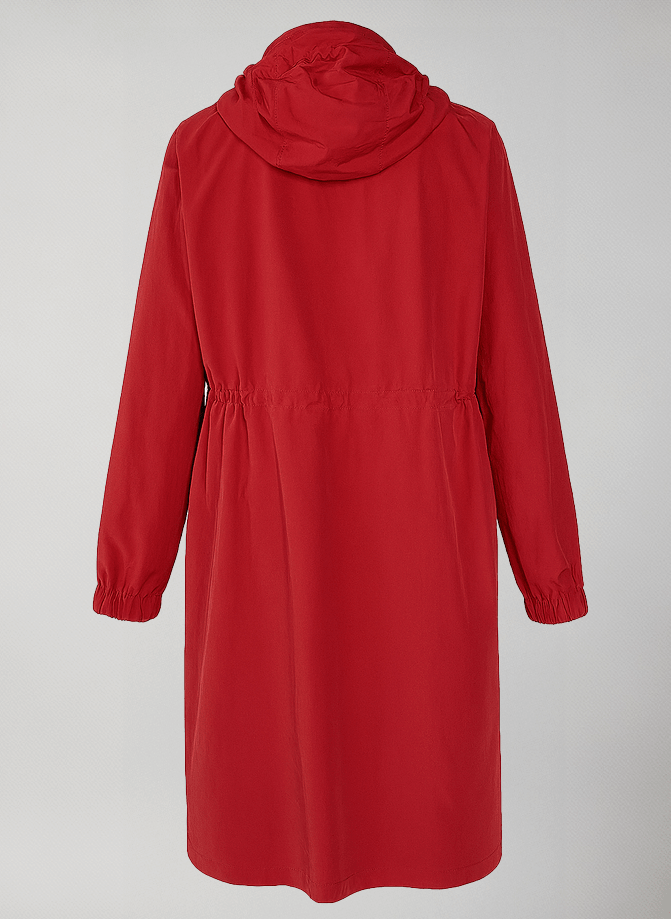giacca lunga donna mezza stagione rossa rodi coat retro 