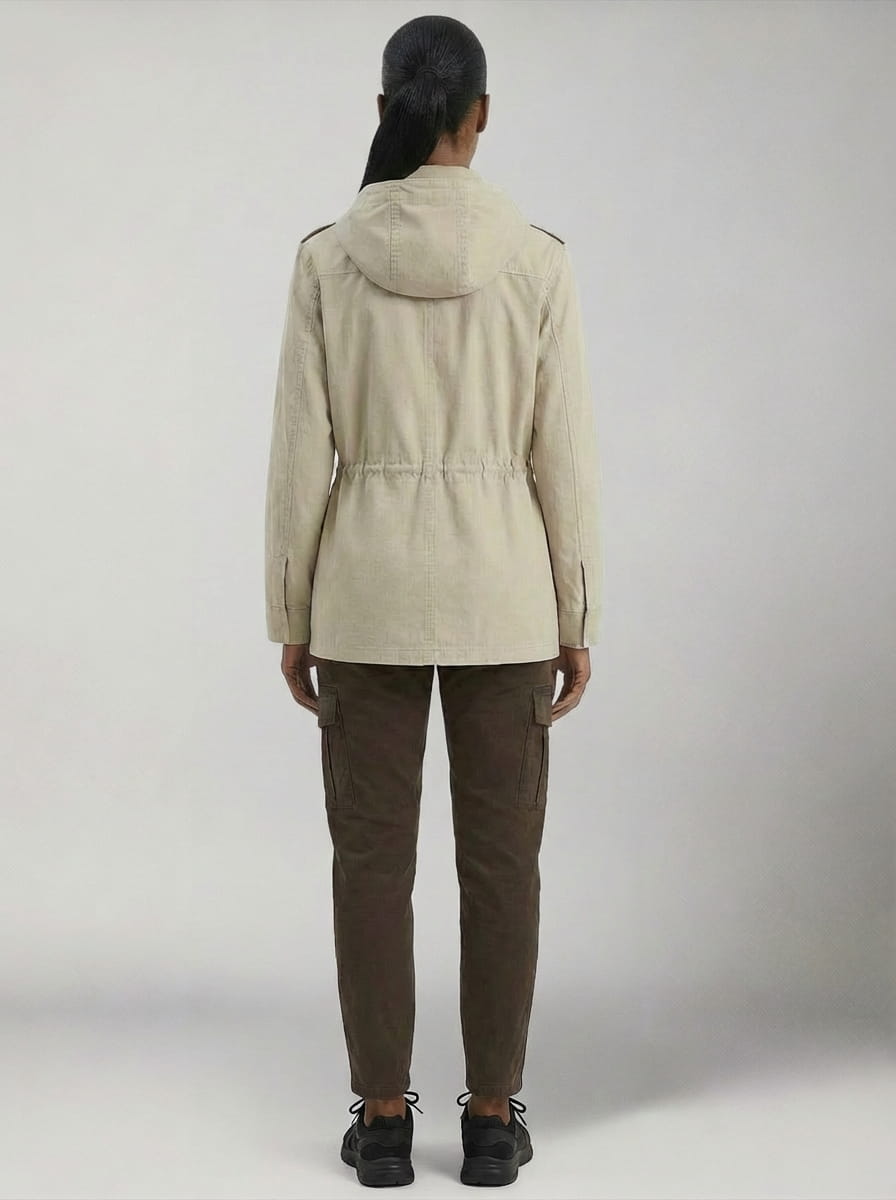 giacca regular donna beige mezza stagione aron field jacket modella retro 