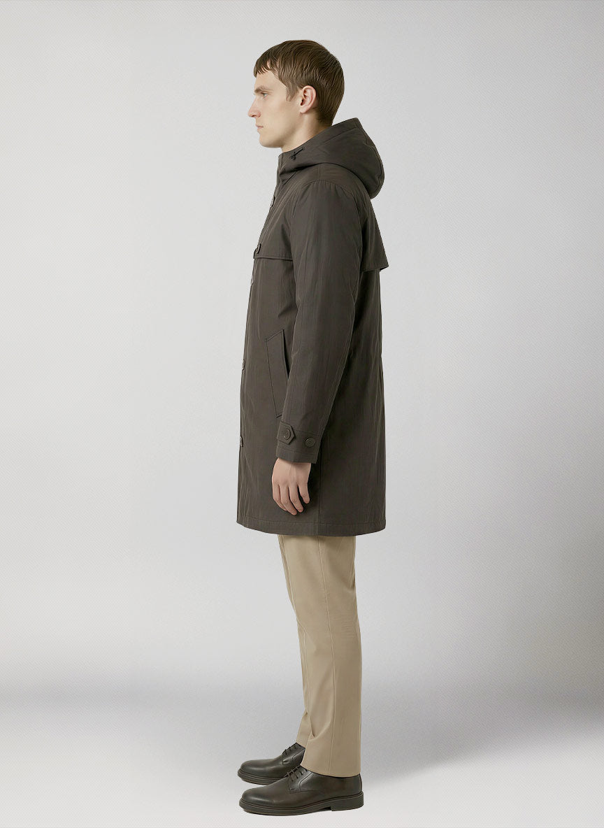 giacca trench overfit uomo mezza stagione city coat modello lato 