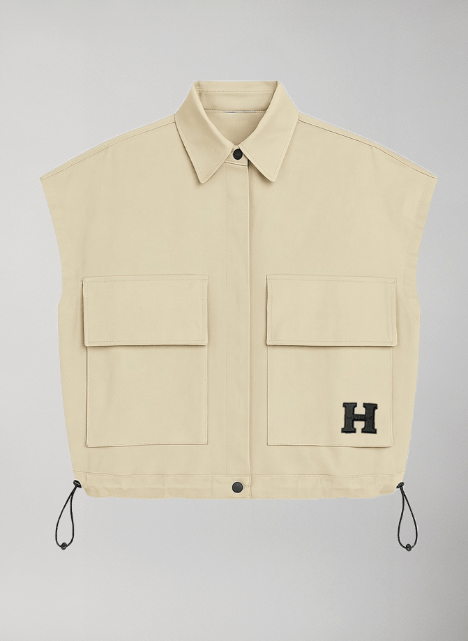gilet fit over mezza stagione cotone argo vest #Beige - Beige
