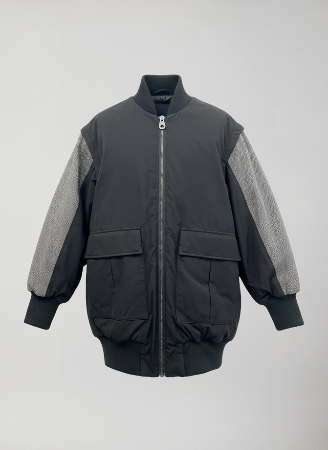 Klondike Bomber #Dark Grey+Black
