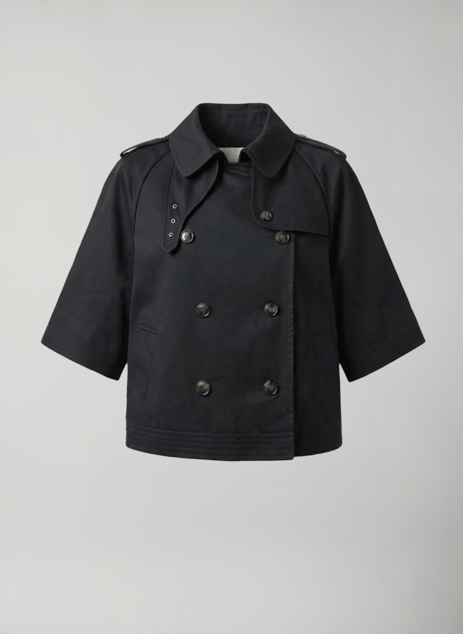 trench corto maniche tre quarti ashley trench #Black - Black