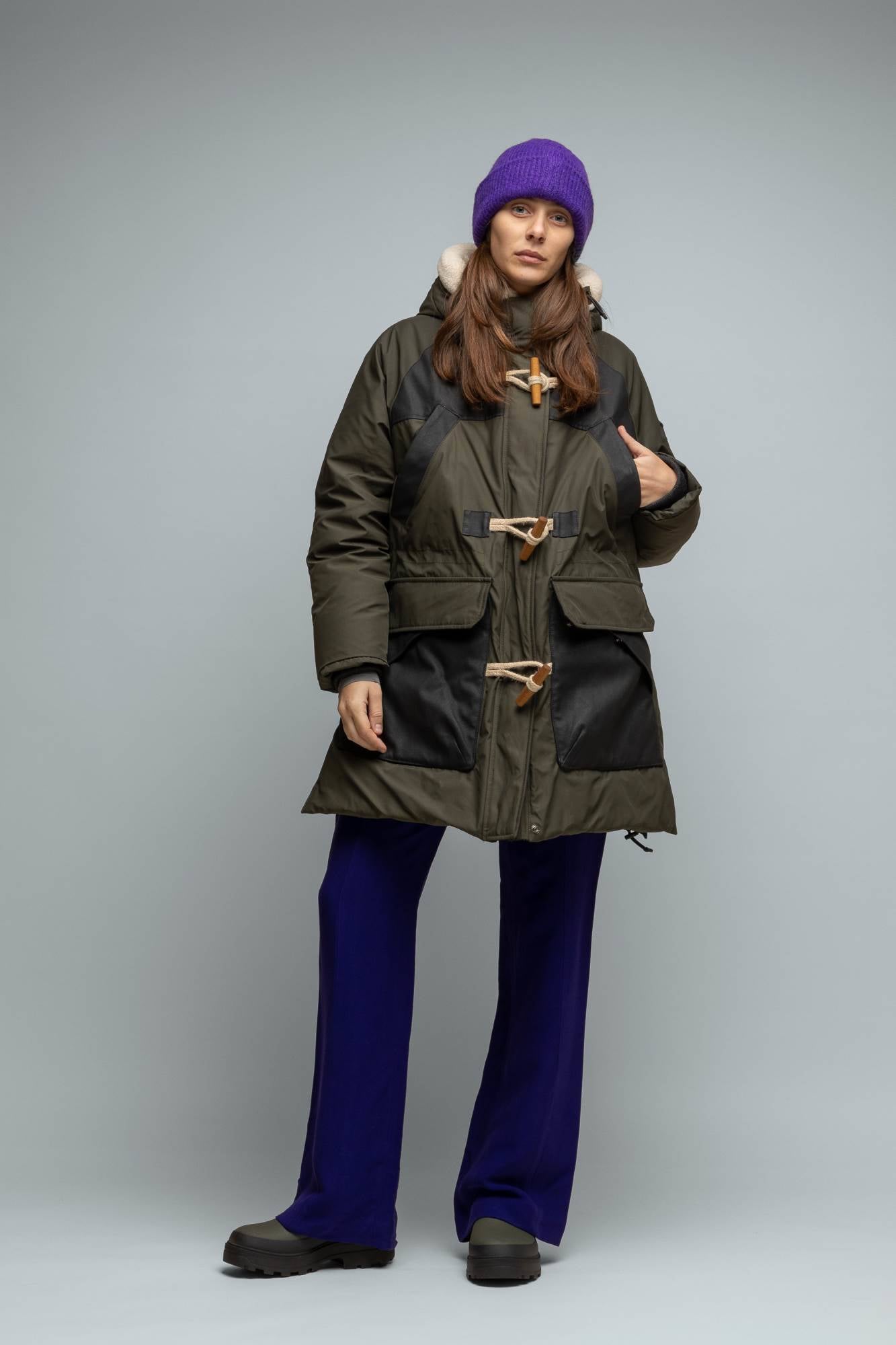 Parka Oversize Donna in Piuma d'Anatra Antipioggia Frontale Polaris Parka 