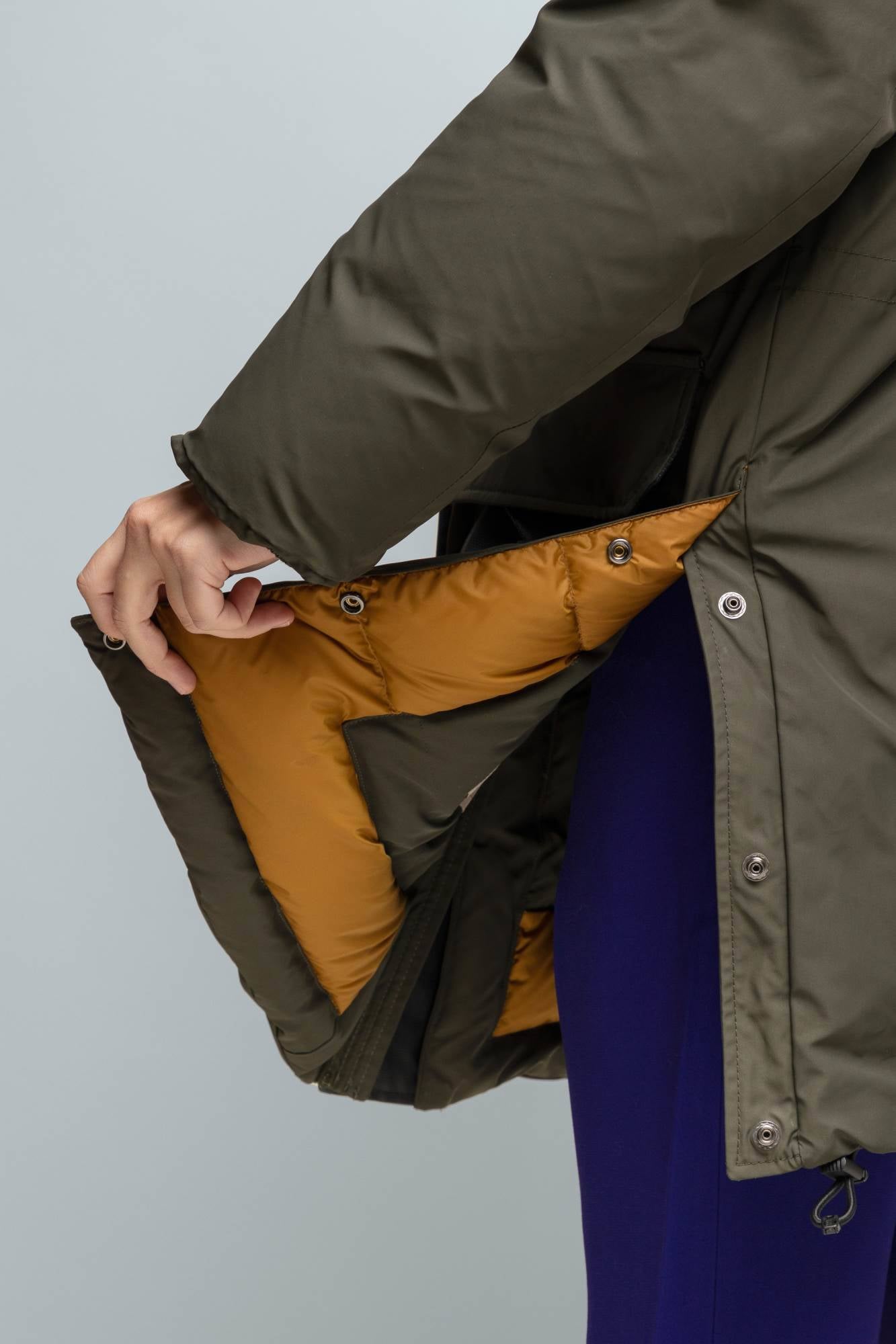 Parka Oversize Donna in Piuma d'Anatra Antipioggia Dettaglio Polaris Parka 